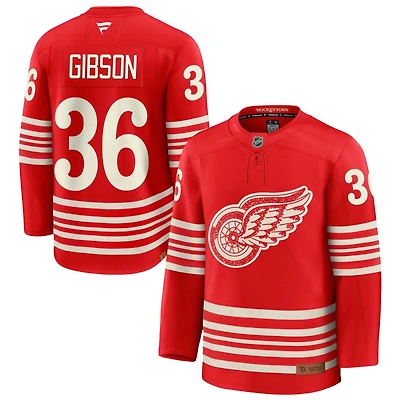 John Gibson Men's Fanatics  Red Detroit Red Wings Centennial Premium Custom Jersey