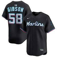 Cade Gibson Men's Nike Black Miami Marlins Alternate Limited Custom Jersey