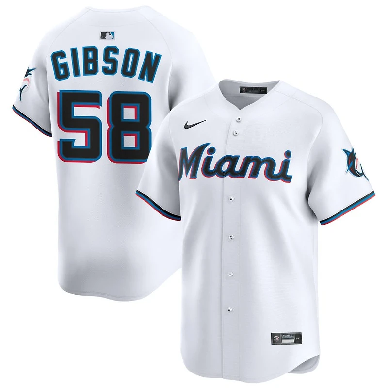 Cade Gibson Youth Nike  White Miami Marlins Home Custom Limited Jersey