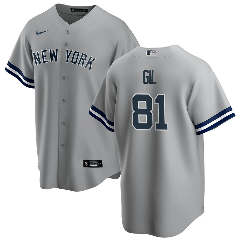 Luis Gil Men's Nike Gray New York Yankees Road Replica Custom Jersey