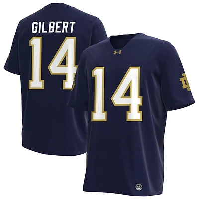 Micah Gilbert Men's Under Armour Navy Notre Dame Fighting Irish NIL Pick-A-Player Replica Football Jersey