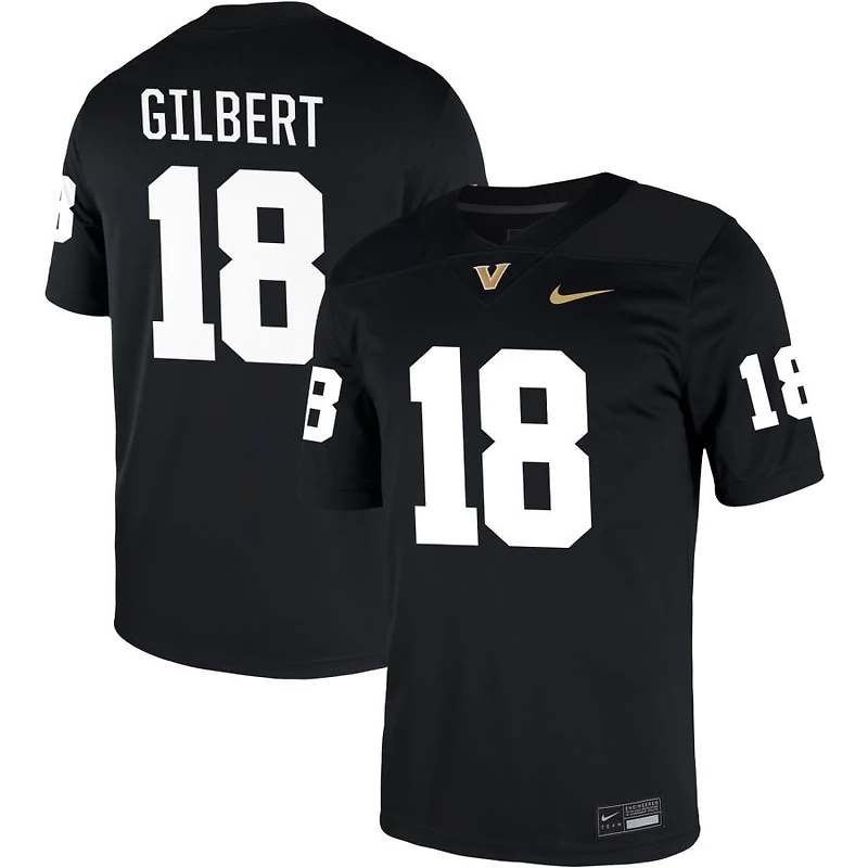 Jalen Gilbert Men's Nike Black Vanderbilt Commodores NIL Pick-A-Player Game Jersey