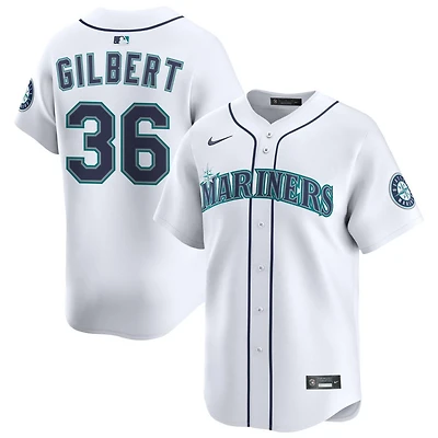 Logan Gilbert Men's Nike White Seattle Mariners Home Limited Custom Jersey