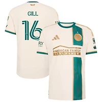 Adrian Gill Men's adidas Tan Atlanta United FC 2026 Spirit Of '96 On-Field Authentic Patch Custom Jersey
