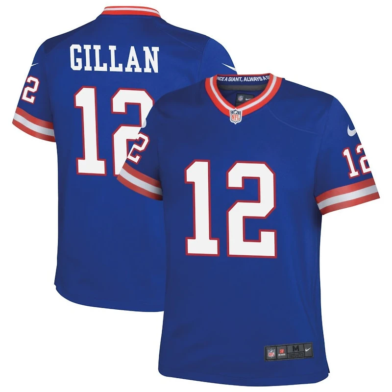 Jamie Gillan Youth Nike Royal New York Giants Classic Custom Game Jersey