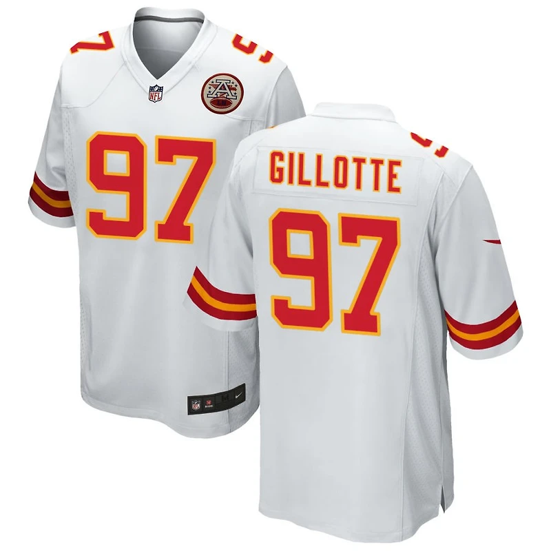 Ashton Gillotte Men's Nike White Kansas City Chiefs Custom Game Jersey