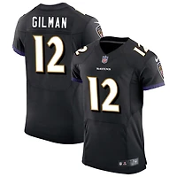 Alohi Gilman Men's Nike Black Baltimore Ravens Speed Machine Elite Custom Jersey