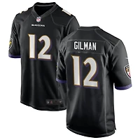 Alohi Gilman Men's Nike Black Baltimore Ravens Alternate Custom Game Jersey