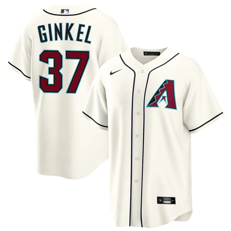 Kevin Ginkel Men's Nike  Cream Arizona Diamondbacks Home Custom Replica Jersey