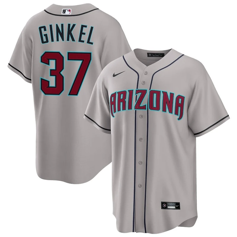 Kevin Ginkel Men's Nike Gray Arizona Diamondbacks Road Custom Replica Jersey