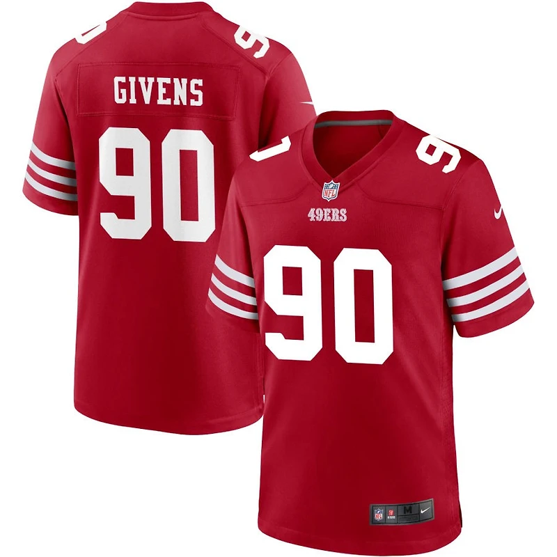 Kevin Givens Men's Nike Scarlet San Francisco 49ers Custom Jersey