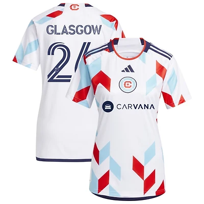 Omari Glasgow Women's adidas  White Chicago Fire 2024 A Kit For All Replica Custom Jersey