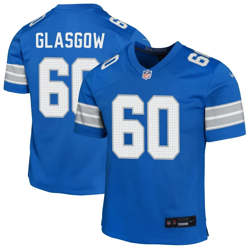 Graham Glasgow Youth Nike Blue Detroit Lions Custom Game Jersey