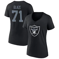 Women's Black Las Vegas Raiders Team Authentic Personalized Name & Number V-Neck T-Shirt