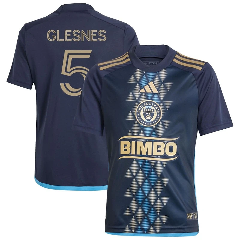 Jakob Glesnes Youth adidas  Navy Philadelphia Union 2024 The XV Kit Replica Custom Jersey