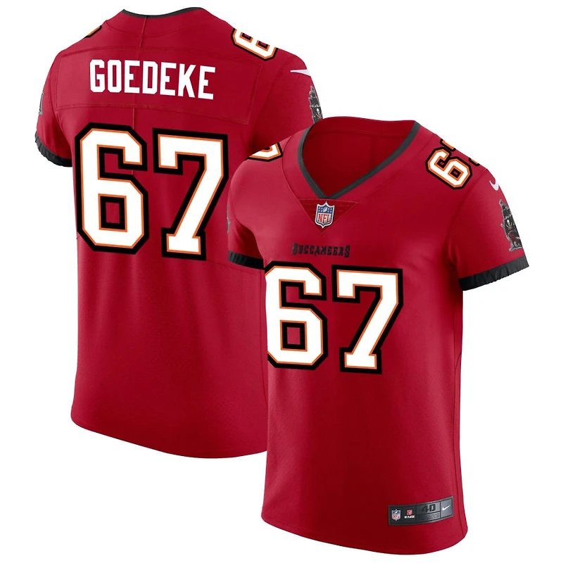 Luke Goedeke Men's Nike Red Tampa Bay Buccaneers Vapor Elite Custom Jersey