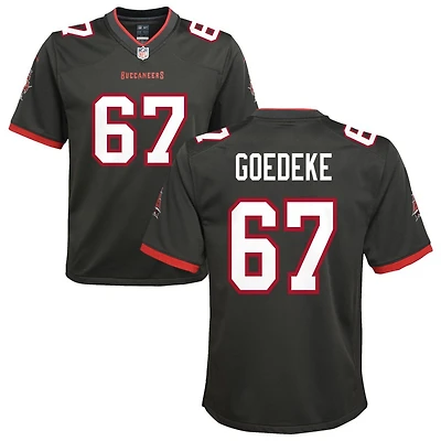 Luke Goedeke Youth Nike Pewter Tampa Bay Buccaneers Alternate Custom Game Jersey