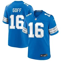 Jared Goff Men's Nike  Blue Detroit Lions Custom Game Jersey