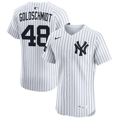 Paul Goldschmidt Men's Nike White New York Yankees Home Elite Sponsor Patch Custom Jersey
