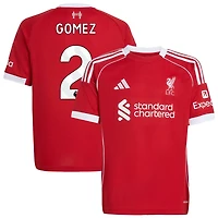 Joe Gomez Youth adidas  Red Liverpool 2025/26 Home Custom Replica Jersey