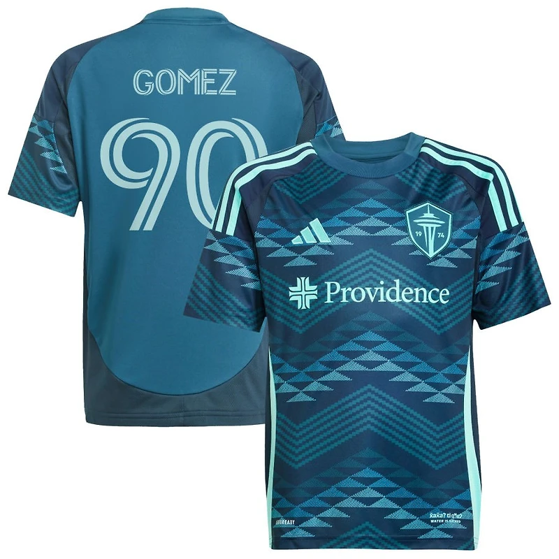 Sebastian Gomez Youth adidas Blue Seattle Sounders FC 2025 The Salish Sea Kit Replica Custom Jersey