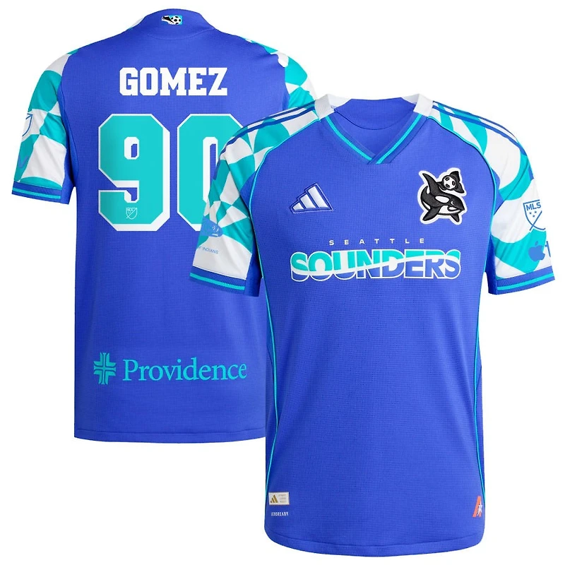 Sebastian Gomez Men's adidas Blue Seattle Sounders FC 2025 Third Authentic Custom Jersey