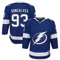 Gage Goncalves Youth Blue Tampa Bay Lightning Home Custom Premier Jersey