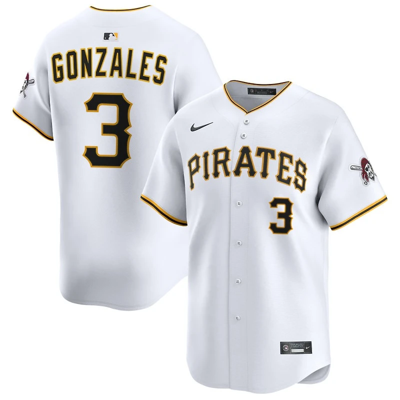 Nick Gonzales Men's Nike White Pittsburgh Pirates Home Limited Custom Jersey