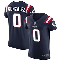 Christian Gonzalez Men's Nike Navy New England Patriots Vapor Elite Custom Jersey