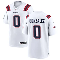 Christian Gonzalez Men's Nike White New England Patriots Custom Game Jersey