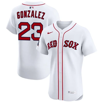 Romy Gonzalez Men's Nike White Boston Red Sox Home Elite Sponsor Patch Custom Jersey