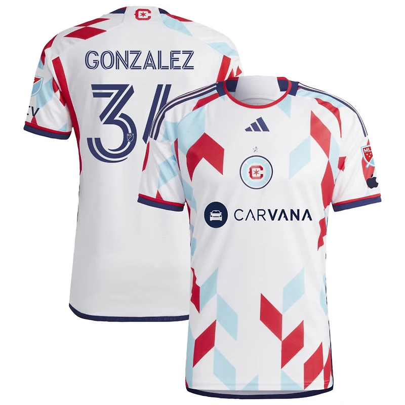 Omar Gonzalez Men's adidas  White Chicago Fire 2024 A Kit For All Authentic Custom Jersey
