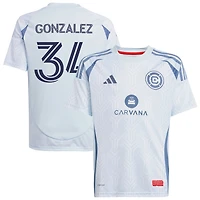 Omar Gonzalez Youth adidas  Light Blue Chicago Fire 2025 The Municipal Kit Replica Custom Jersey