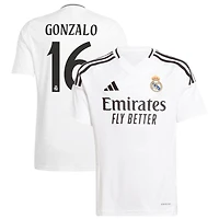 Gonzalo Garcia Gonzalo Youth adidas  White Real Madrid 2024/25 Home Replica Custom Jersey