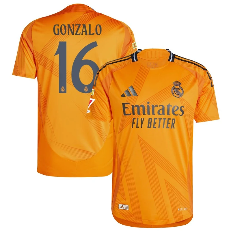 Gonzalo Garcia Gonzalo Men's adidas  Orange Real Madrid 2024/25 Away Authentic Custom Jersey
