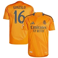 Gonzalo Garcia Gonzalo Men's adidas  Orange Real Madrid 2024/25 Away Authentic Custom Jersey