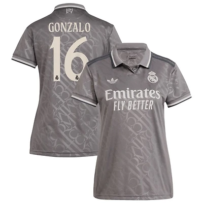Gonzalo Garcia Gonzalo Women's adidas Originals  Charcoal Real Madrid 2024/25 Third Replica Custom Jersey