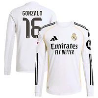 Gonzalo Garcia Gonzalo Men's adidas White Real Madrid 2025/26 Home Authentic Long Sleeve Custom Jersey