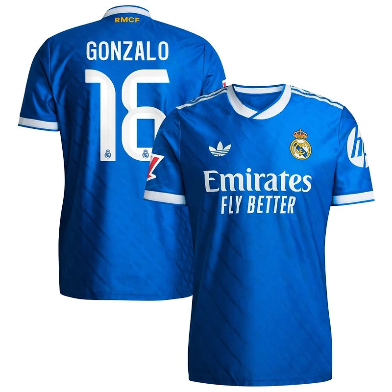 Gonzalo Garcia Gonzalo Men's adidas Blue Real Madrid 2025/26 Third Authentic Custom Jersey