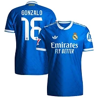 Gonzalo Garcia Gonzalo Men's adidas  Blue Real Madrid 2025/26 Third Authentic Custom Jersey