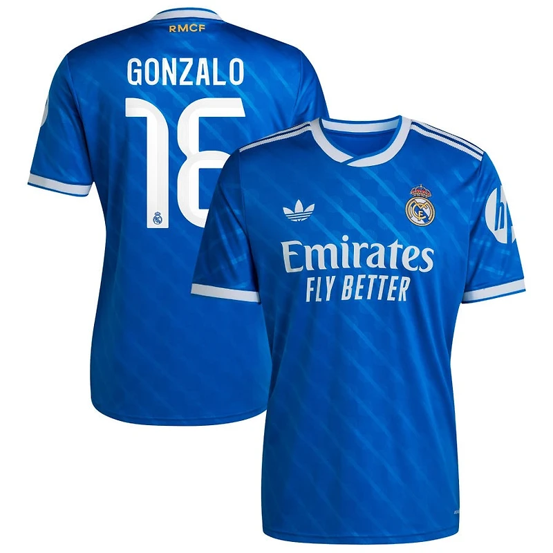 Gonzalo Garcia Gonzalo Men's adidas Blue Real Madrid 2025/26 Third Replica Custom Jersey