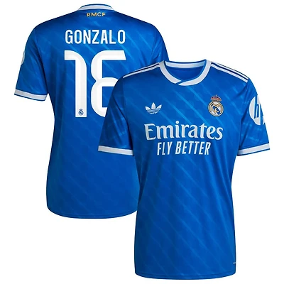 Gonzalo Garcia Gonzalo Men's adidas  Blue Real Madrid 2025/26 Third Replica Custom Jersey