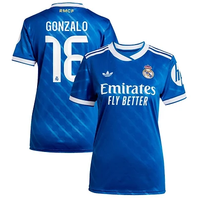 Gonzalo Garcia Gonzalo Women's adidas  Blue Real Madrid 2025/26 Third Replica Custom Jersey