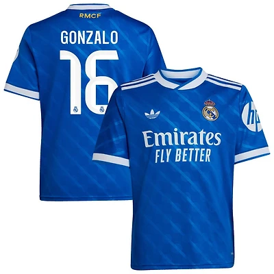 Gonzalo Garcia Gonzalo Youth adidas  Blue Real Madrid 2025/26 Third Replica Custom Jersey