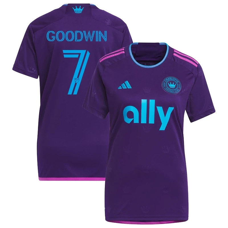 Archie Goodwin Women's adidas Purple Charlotte FC 2023 Crown Jewel Kit Replica Custom Jersey