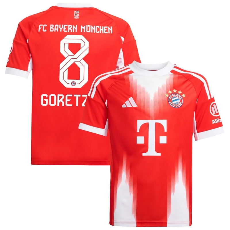 Leon Goretzka Youth adidas Red Bayern Munich 2025/26 Home Replica Custom Jersey