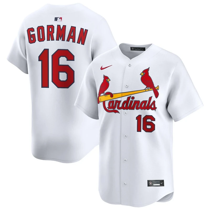 Nolan Gorman Men's Nike White St. Louis Cardinals Home Limited Custom Jersey