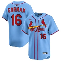 Nolan Gorman Men's Nike Light Blue St. Louis Cardinals Alternate Limited Custom Jersey