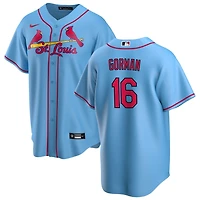 Nolan Gorman Men's Nike Light Blue St. Louis Cardinals Alternate Replica Custom Jersey