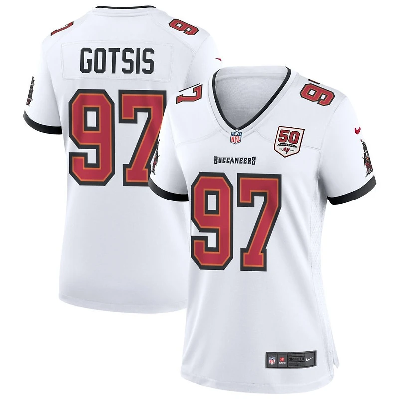Adam Gotsis Women's Nike White Tampa Bay Buccaneers 50th Season Custom Game Jersey